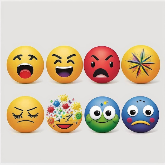 expressieve emoticon gezicht grappige emojis