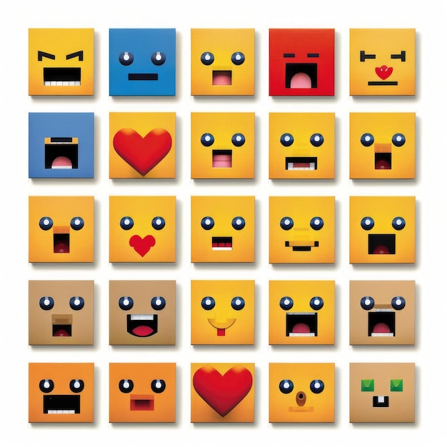 expressieve emoticon gezicht liefdes emoji's