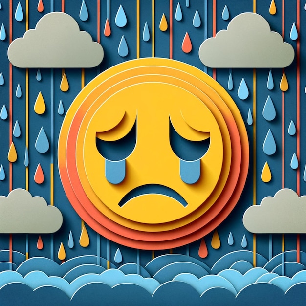 Photo expressing sadness crying emoticons for world emoji day