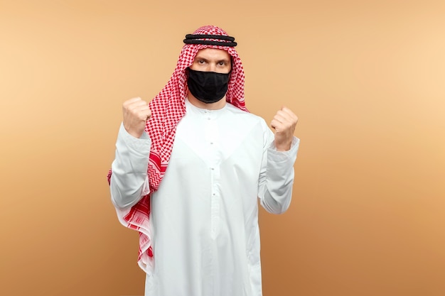 Expressive Arab guy posing