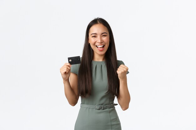 Expressive Asian young girl posing