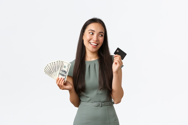 Expressive Asian young girl posing