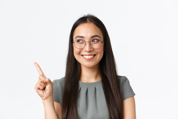 Expressive Asian young girl posing