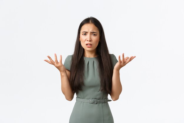 Expressive Asian young girl posing