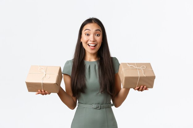 Expressive Asian young girl posing