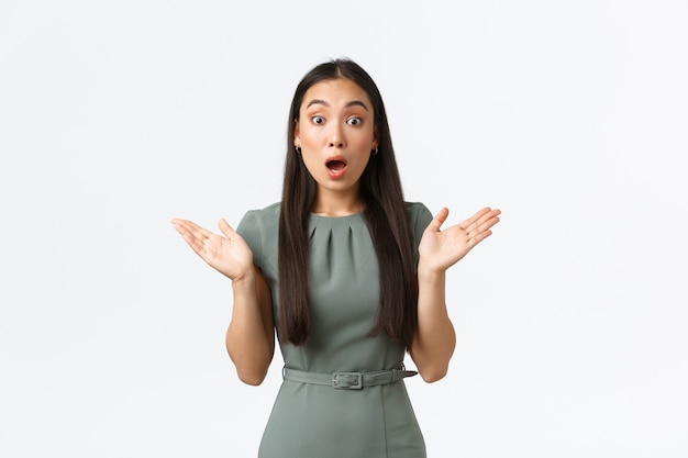 Expressive Asian young girl posing