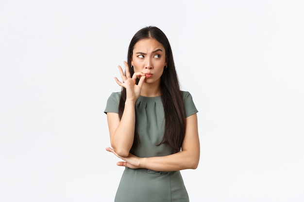 Expressive Asian young girl posing