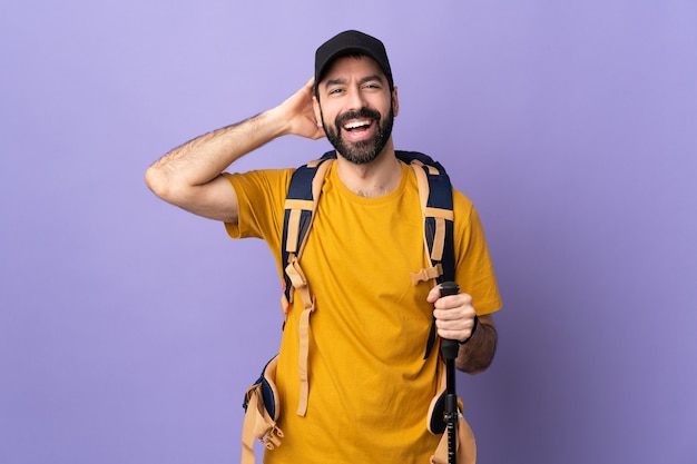 Expressive bearded man posing