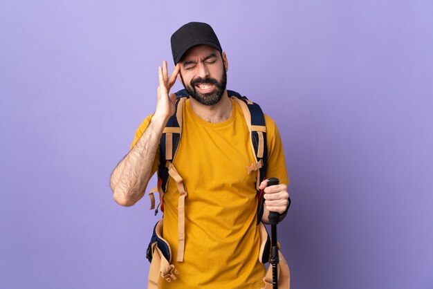 Expressive bearded man posing