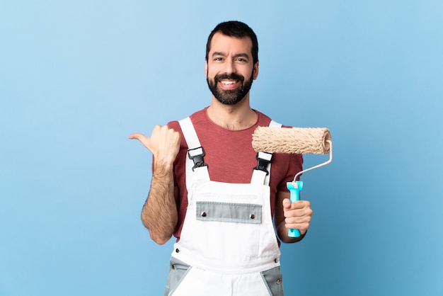 Expressive bearded man posing