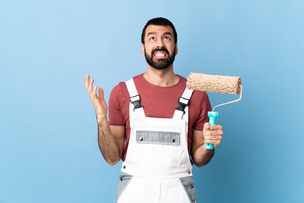 Expressive bearded man posing