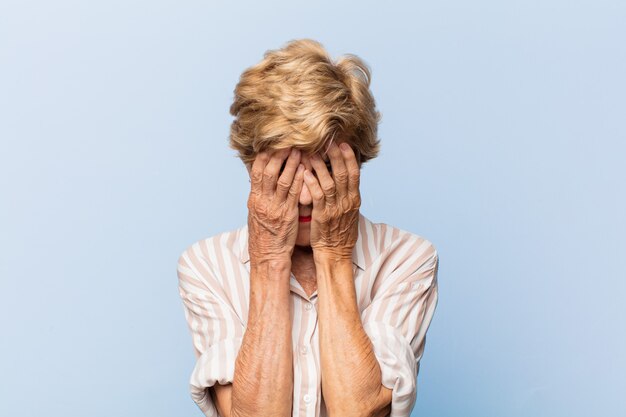 expressive beautiful elderly woman