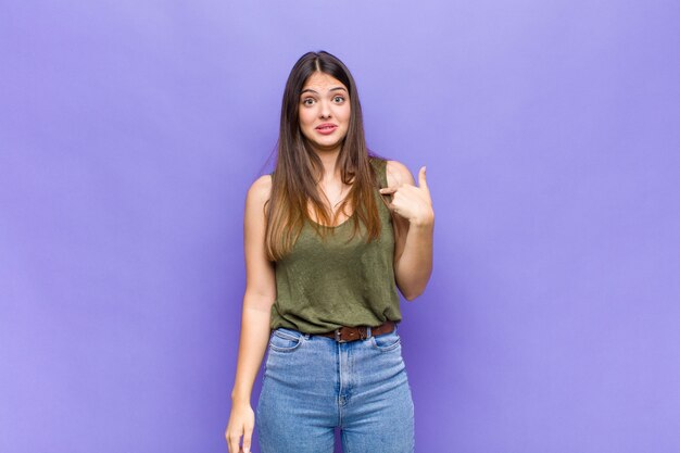 expressive beautiful young woman