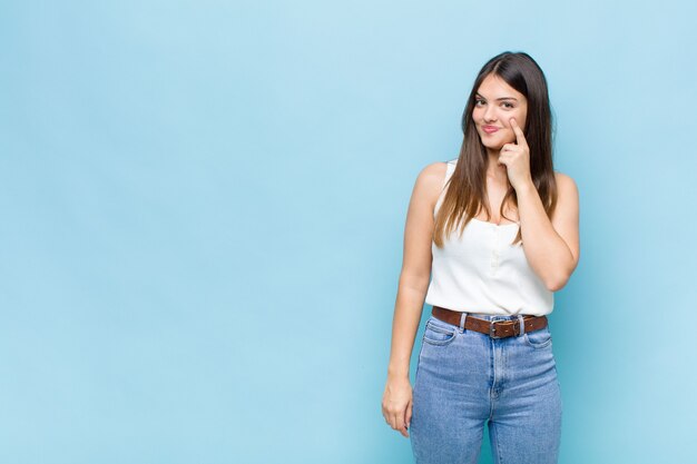 expressive beautiful young woman