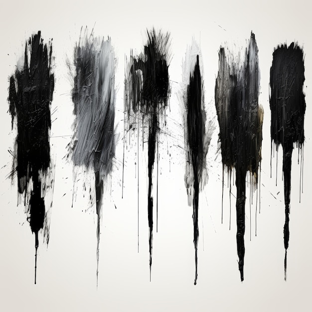 expressive black and gold brush strokes