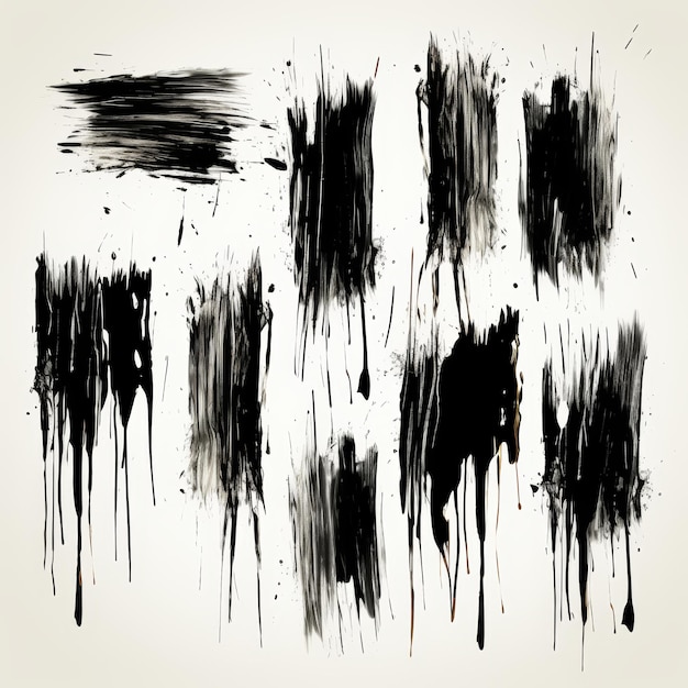 expressive black and gold brush strokes