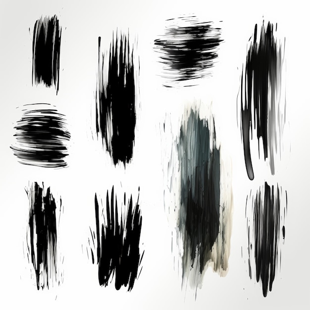 expressive black and gold brush strokes