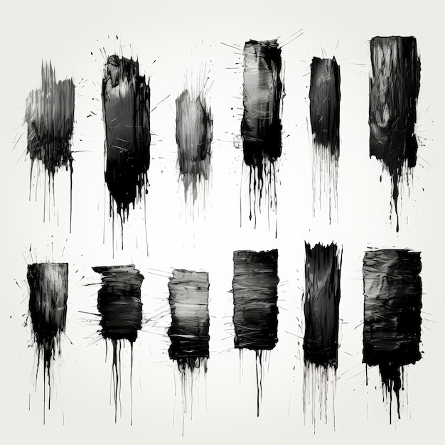 expressive black and gold brush strokes