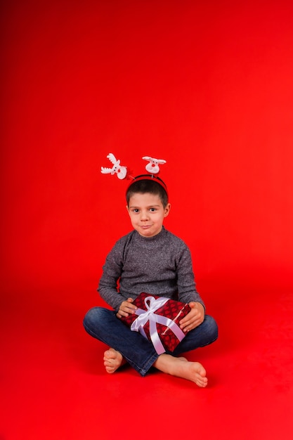 Expressive child posing in the studio