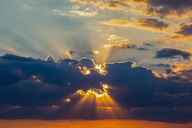 The expressive contrast of the clouds in the sky and sun The nature and beauty of clouds