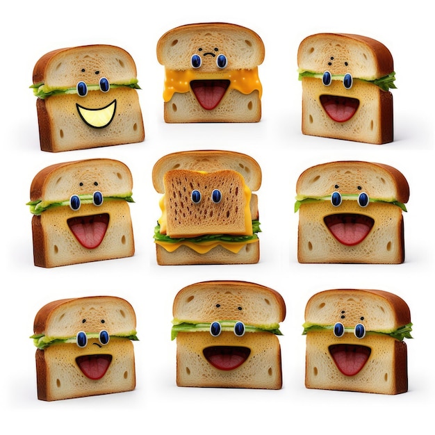 expressive emoticon face bread emoji