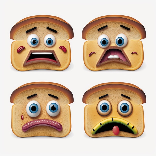 expressive emoticon face bread emoji