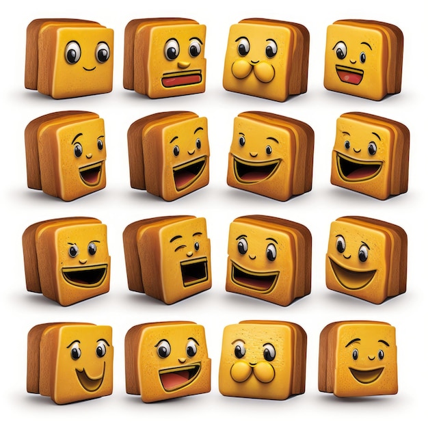 Photo expressive emoticon face bread emoji