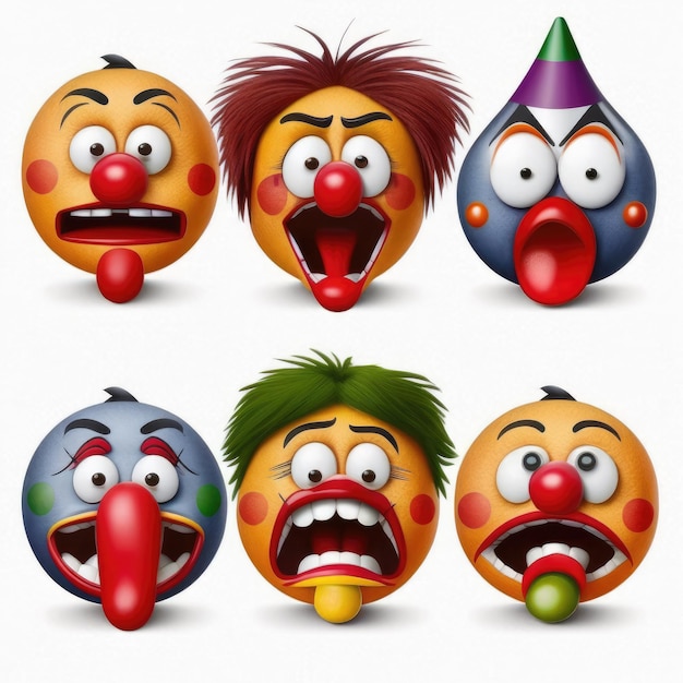 Photo expressive emoticon face clown emoji