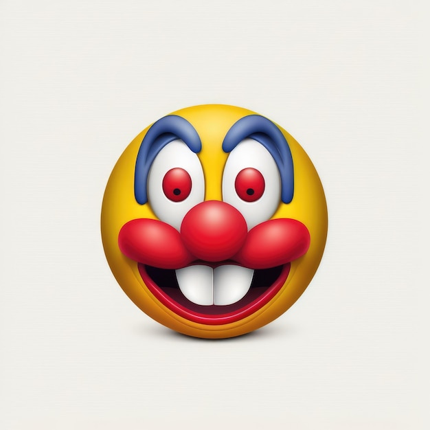 Photo expressive emoticon face clown emoji