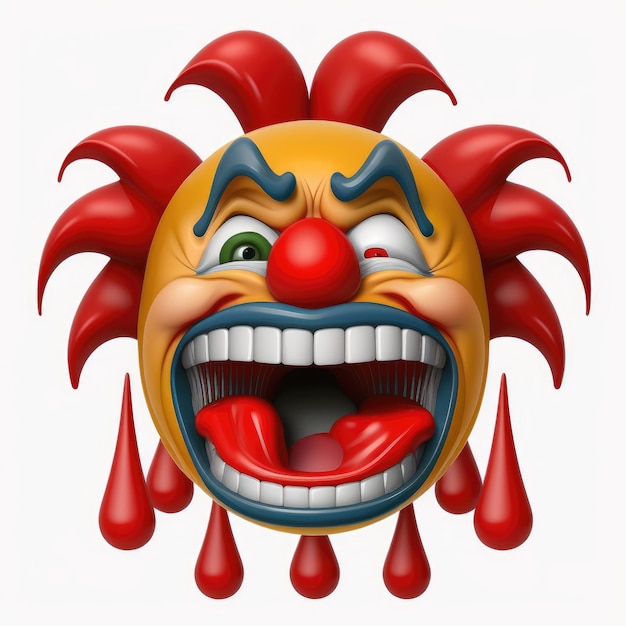 Photo expressive emoticon face clown emoji