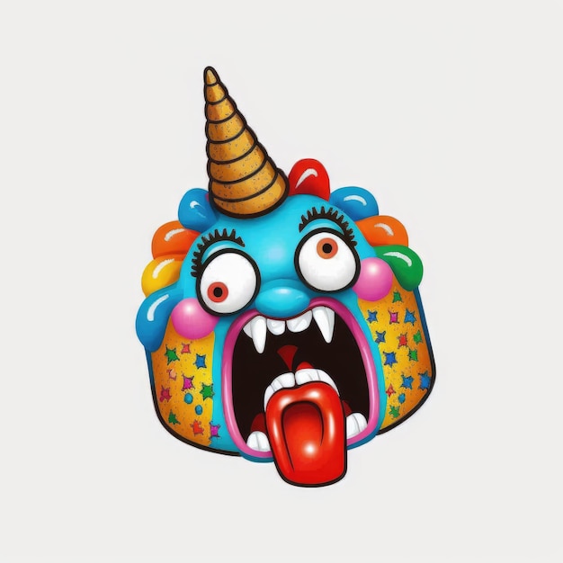 expressive emoticon face colorful unicorn emoji