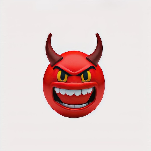 Photo expressive emoticon face demon emoji