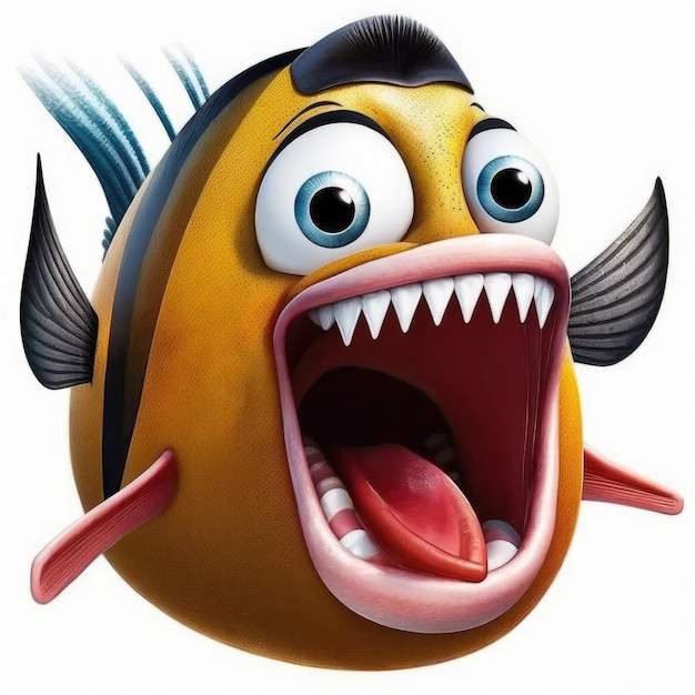 Premium AI Image | expressive emoticon face fish emoji