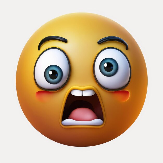 Photo expressive emoticon face funny emojis with open mouth showing tongue