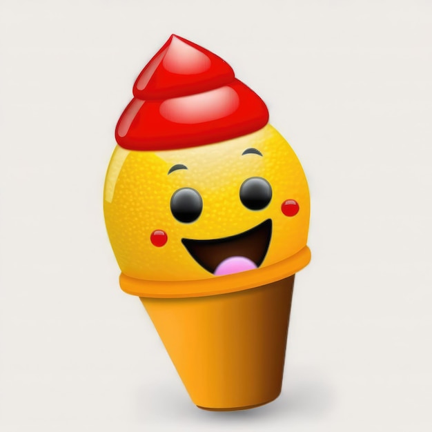 Photo expressive emoticon face ice cream emoji