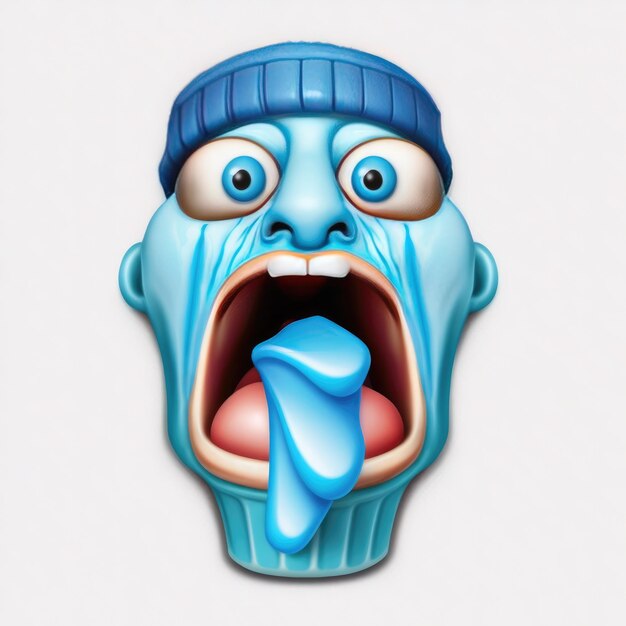 Photo expressive emoticon face ice emoji