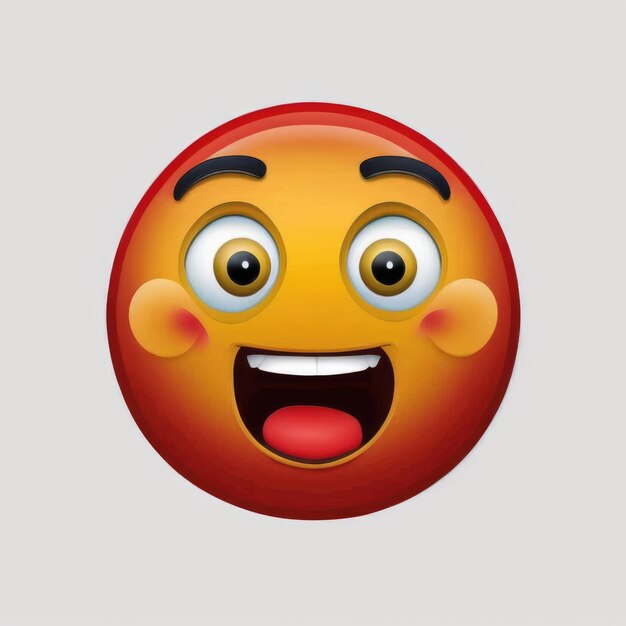 Premium AI Image | expressive emoticon face open mouth emoji showing tongue