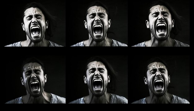 표현적 인 얼굴 들 - 행동 중 인 강렬 한 감정 의 초상화