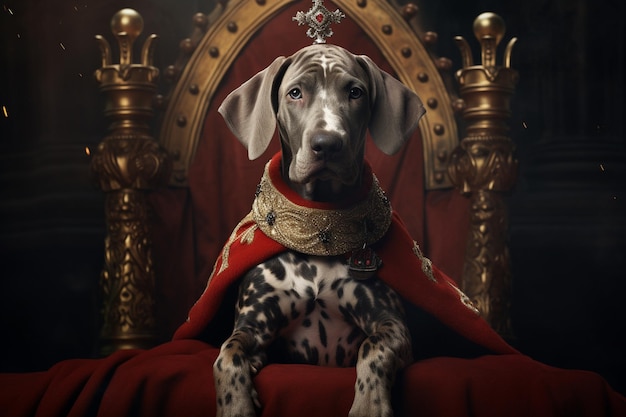 An expressive Great Dane puppy in a royal kings ro 00665 00