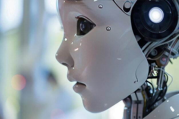 Photo expressive humanoid robot face