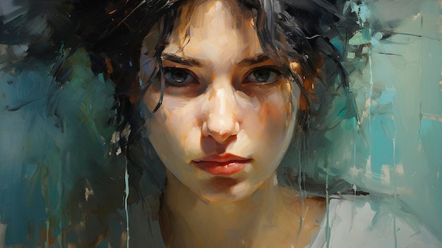 Expressive and Intense Portrait oil painting