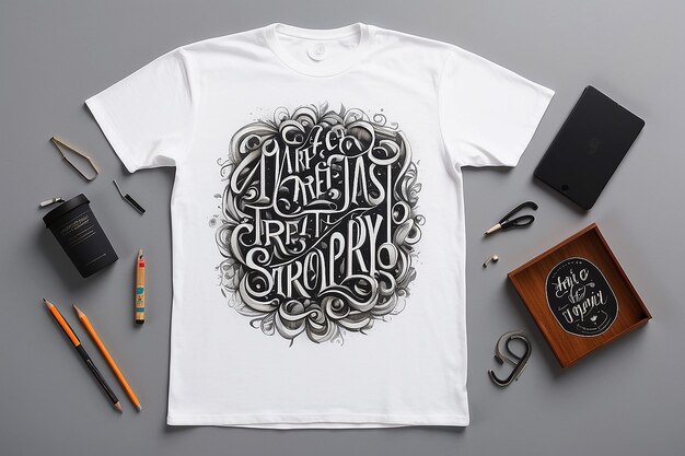 Photo expressive letterforms artistic typography tee design