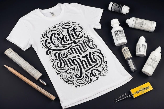 Photo expressive letterforms artistic typography tee design