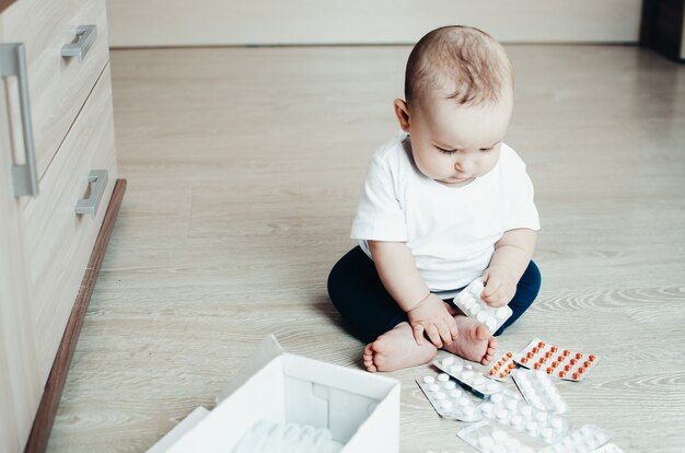 Expressive little child posing