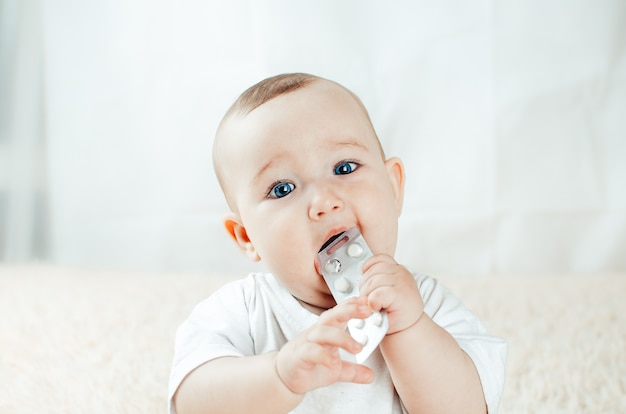 Expressive little child posing