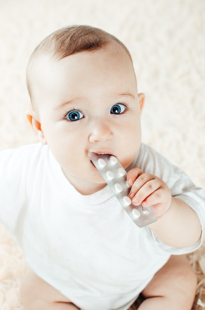 expressive little child posing