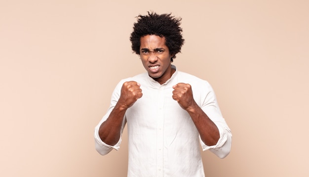 Expressive man posing in the studio