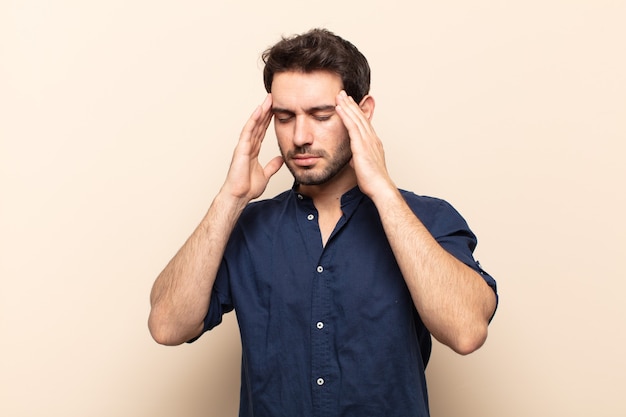 Expressive man posing in the studio