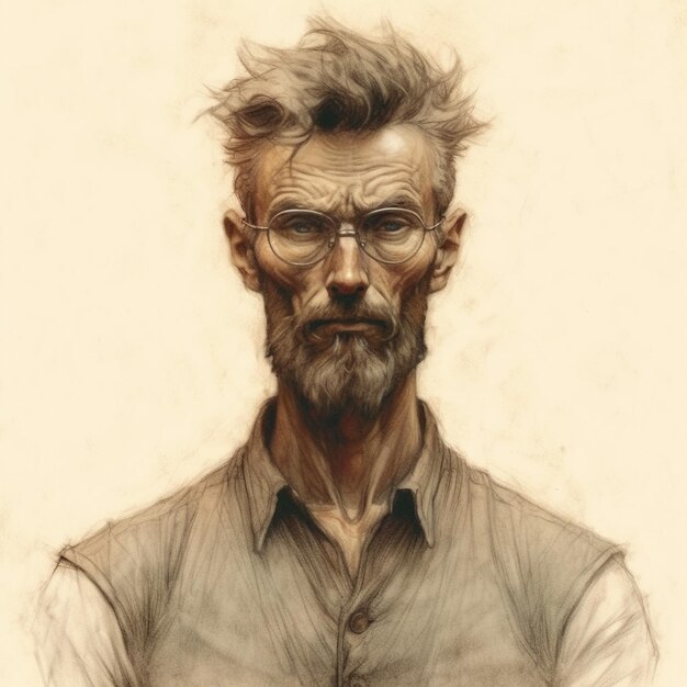 Expressive Men Diverse Portraits in Various Drawing Styles Timeless Fusion of Realism illustration