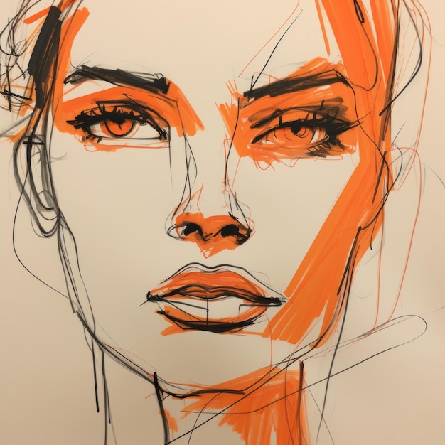 Expressive Orange Portrait Sarah39s Beautiful Face In Raw And Edgy Style